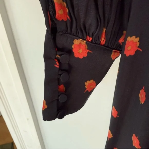 Hatch Black‎ and Red Black Maternity Turtleneck Mock neck Maxi Dress size XS